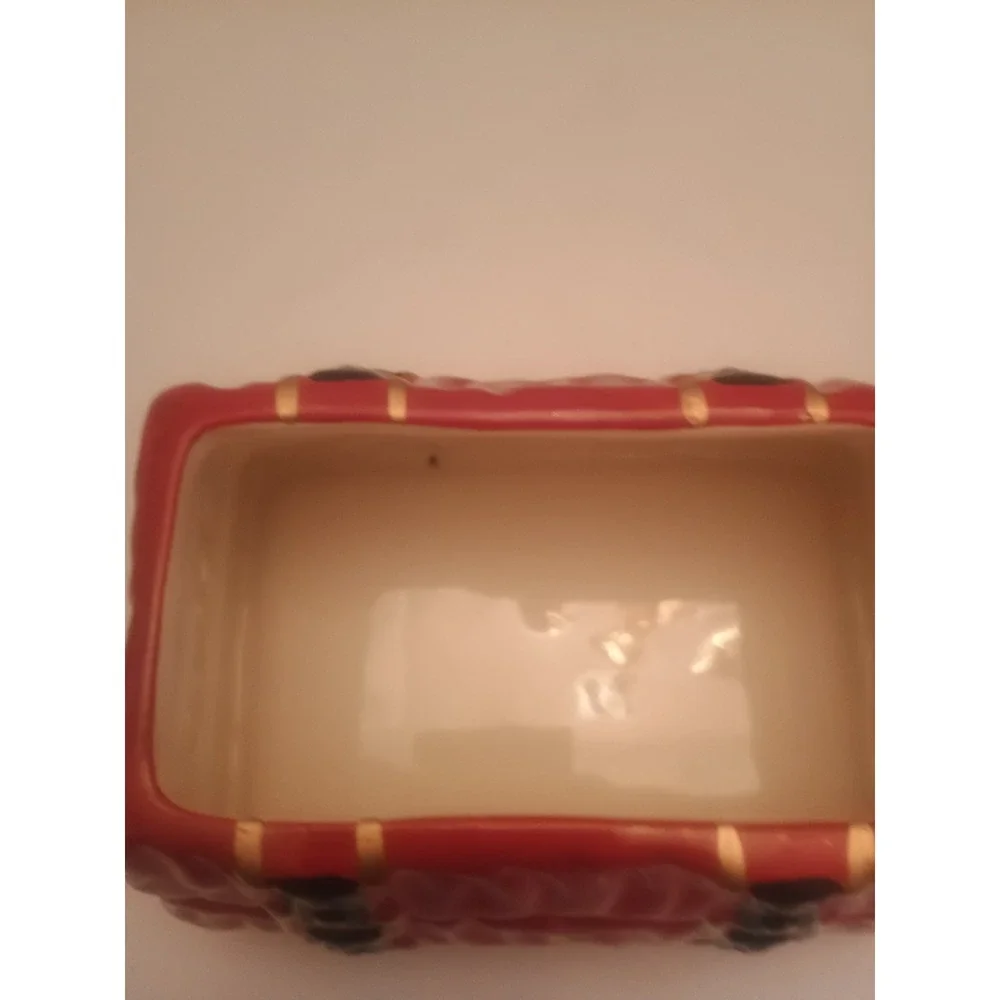 David's Cookies Red Handbag Ceramic Cookie Jar with Lid 6/4/6